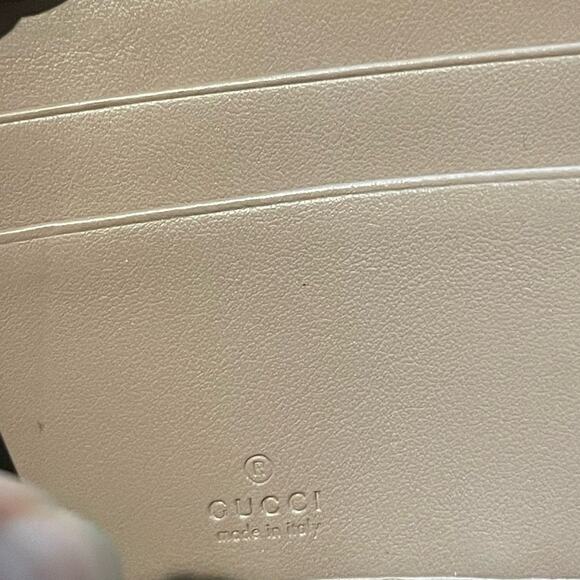 Gucci GG Double G Marmont Zip Around Wallet Zippy Chevron Leather Long Tan Gold - Picture 13 of 14